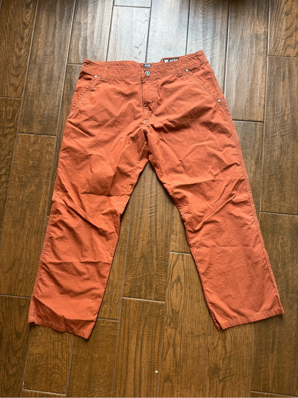 Men’s Kuhl Hiking Styled Orange Color Pants Size 38x30